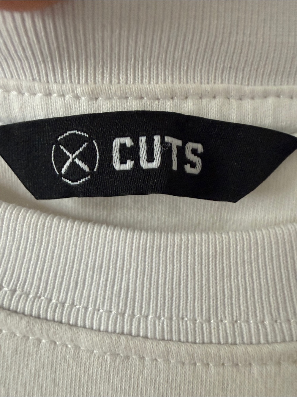 Cuts Classic White Crewneck Tee - Picture 2 of 4